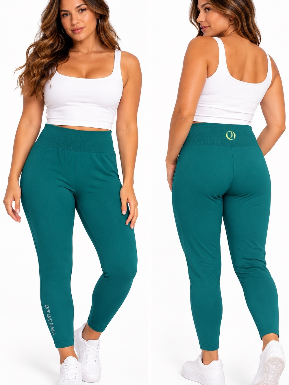 Otheena Seamless Leggings Women’s Large Teal High Waisted Ribbed NWT